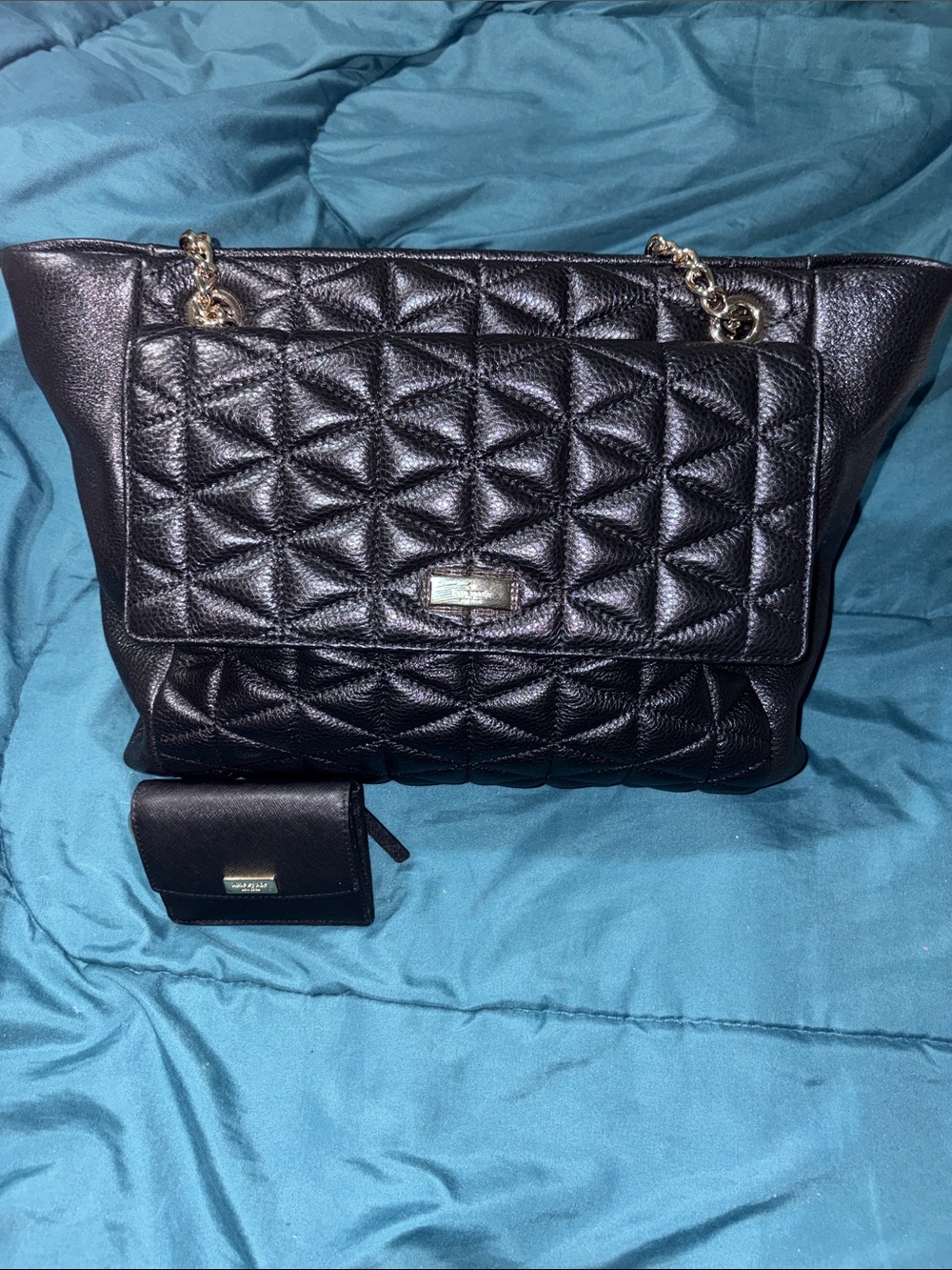 Kate Spade NY Emery Court Quilted Leather Tote Bag + Wallet & Free Dusty!